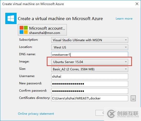 在Azure中運行Linux容器ASP.NET 5 跨平臺應用程序