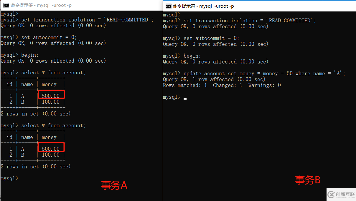 怎么在mysql中實現事務的隔離級別