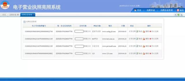 網站電子營業執照亮照